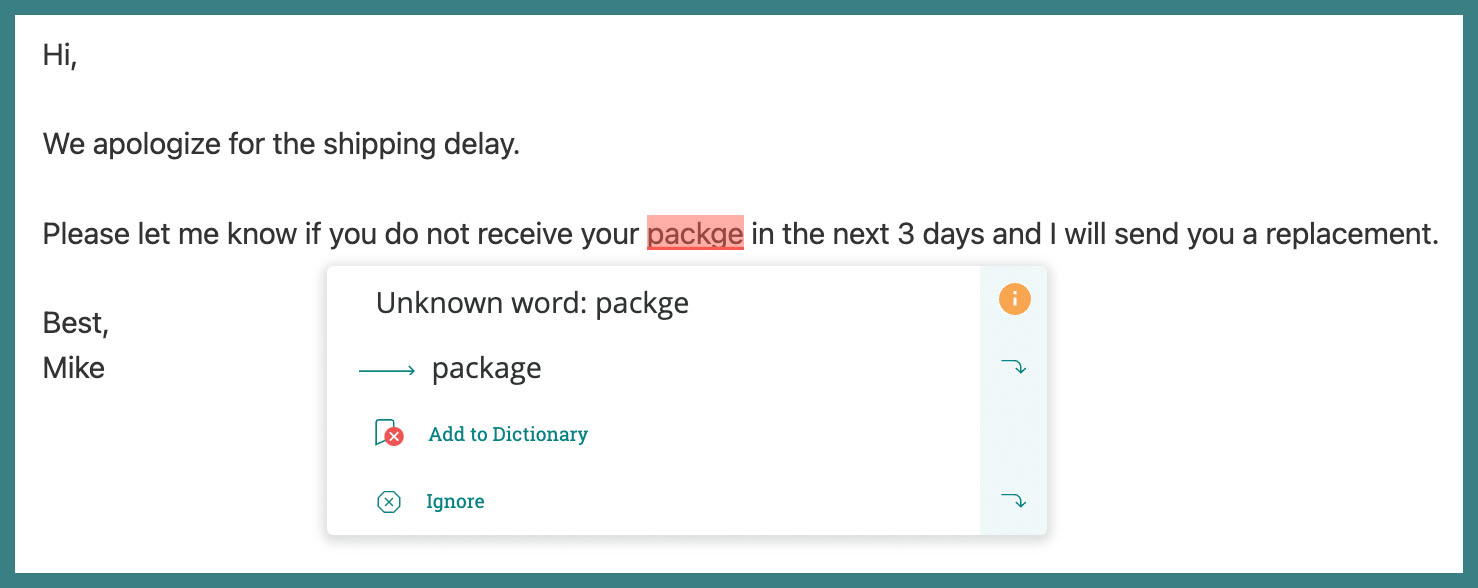 Screenshot of example edits by ProWritingAid