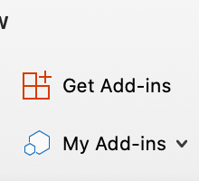Add-ins menu.